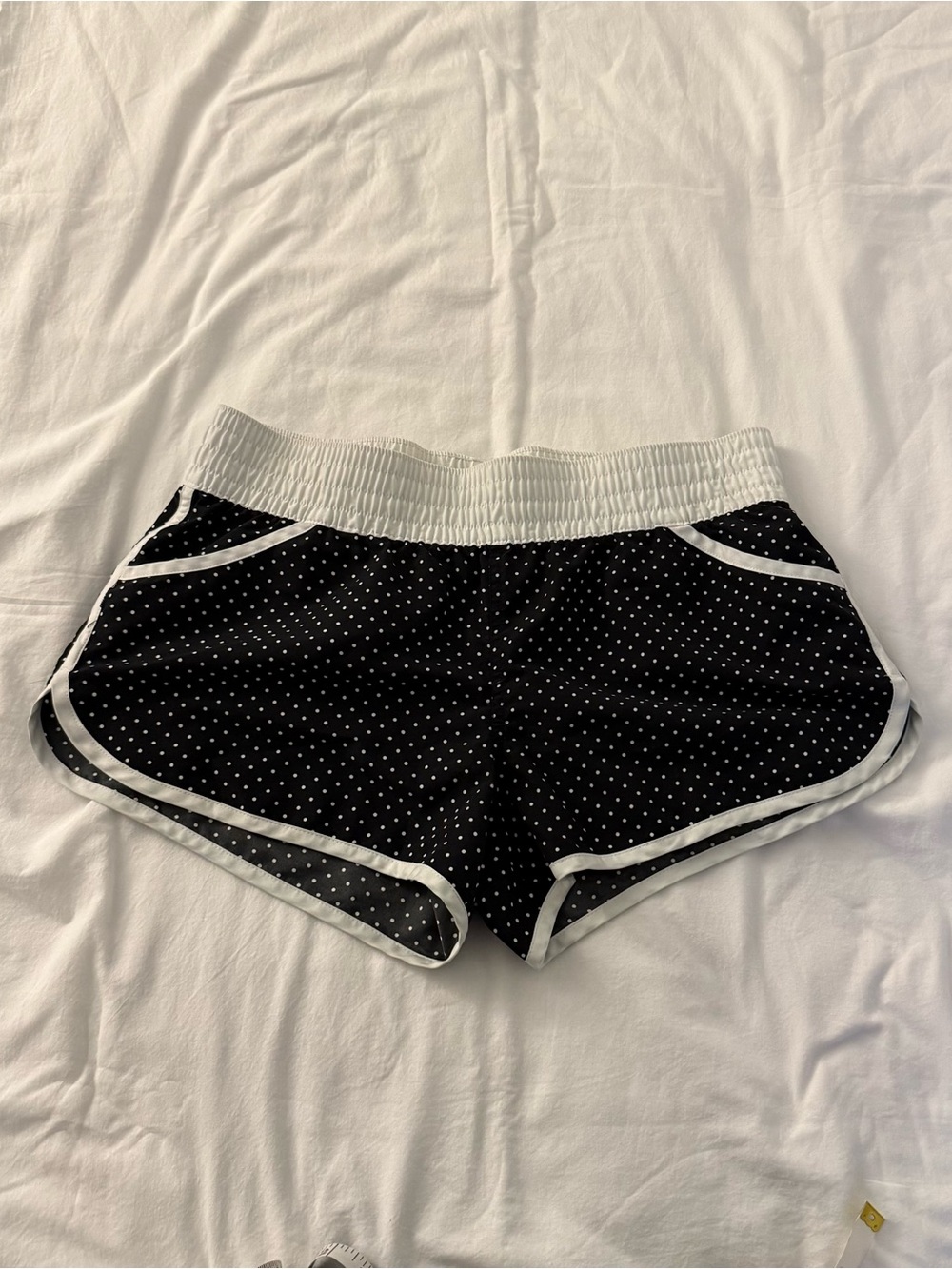 Juniors Xhilaration Black & White Polka Dot Shorts - Size L